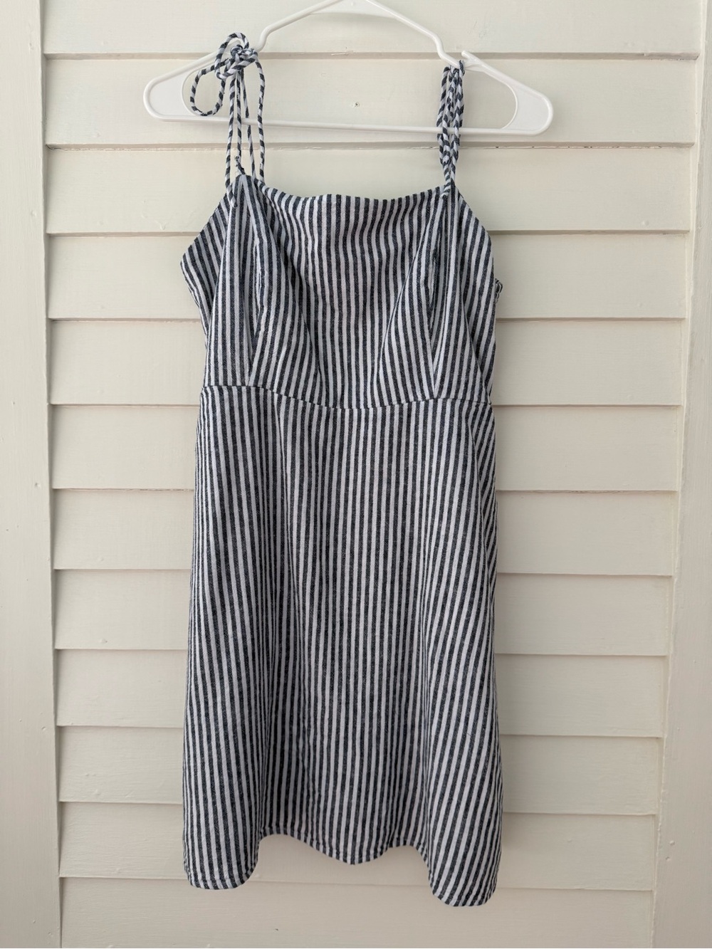 Old Navy | Blue & White Striped Linen Blend Midi Dress Size Large